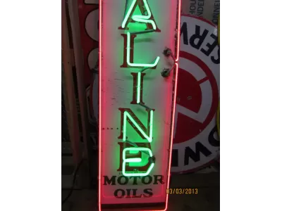 New Sinclair Opaline Motor Oil Vertical Porcelain Neon Sign 60"H x 15"W
