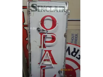 New Sinclair Opaline Motor Oil Vertical Porcelain Neon Sign 60"H x 15"W