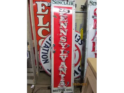 New Sinclair Pennsylvania Motor Oil Vertical Porcelain Neon Sign 15"W x 60"H