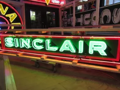 Original Sinclair Strip Single-Sided Porcelain Neon Sign 156 IN W x 24"H
