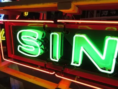 Original Sinclair Strip Single-Sided Porcelain Neon Sign 156 IN W x 24"H