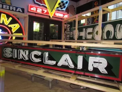 Original Sinclair Strip Single-Sided Porcelain Neon Sign 156 IN W x 24"H