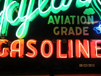 New Skylark Gasoline Porcelain Neon Sign 66"W x 42"H