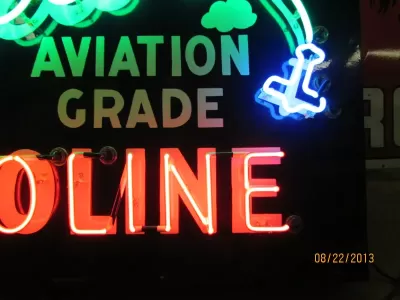 New Skylark Gasoline Porcelain Neon Sign 66"W x 42"H