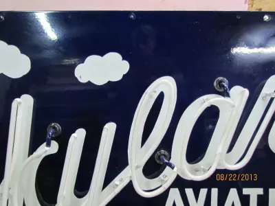 New Skylark Gasoline Porcelain Neon Sign 66"W x 42"H