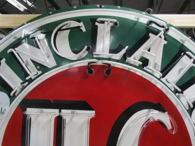 Original Sinclair Gasoline HC Porcelain Neon Sign 72" Diameter