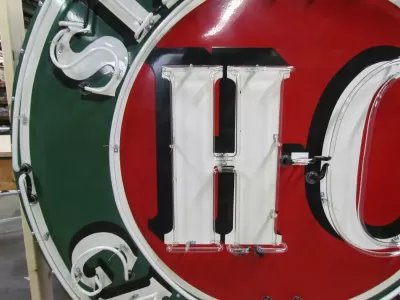 Original Sinclair Gasoline HC Porcelain Neon Sign 72" Diameter