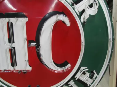 Original Sinclair Gasoline HC Porcelain Neon Sign 72" Diameter