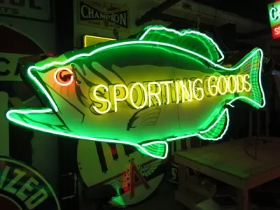 New Sporting Goods Double-Sided Porcelain Neon 9 FT Wide x 43 IN H