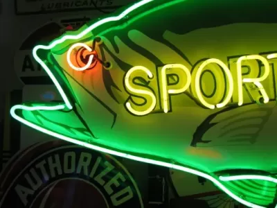 New Sporting Goods Double-Sided Porcelain Neon 9 FT Wide x 43 IN H
