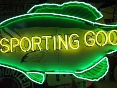 New Sporting Goods Double-Sided Porcelain Neon 9 FT Wide x 43 IN H