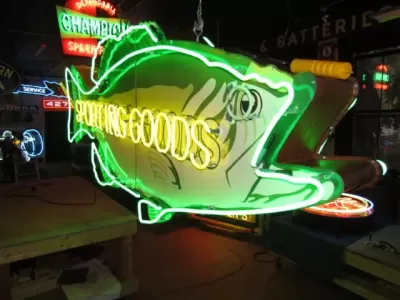 New Sporting Goods Double-Sided Porcelain Neon 9 FT Wide x 43 IN H