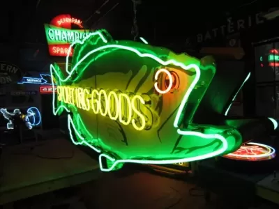 New Sporting Goods Double-Sided Porcelain Neon 9 FT Wide x 43 IN H