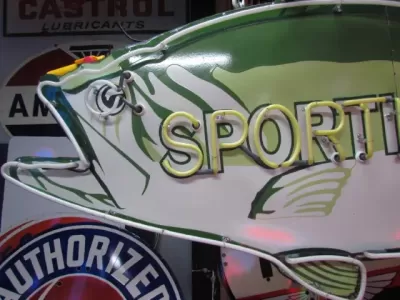 New Sporting Goods Double-Sided Porcelain Neon 9 FT Wide x 43 IN H