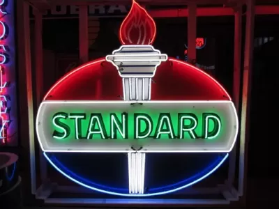 Original Standard Oil Porcelain Animated Neon Sign 7 FT W x 74 IN H