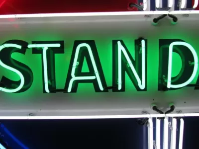 Original Standard Oil Porcelain Animated Neon Sign 7 FT W x 74 IN H