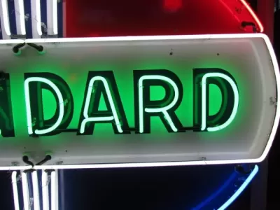 Original Standard Oil Porcelain Animated Neon Sign 7 FT W x 74 IN H