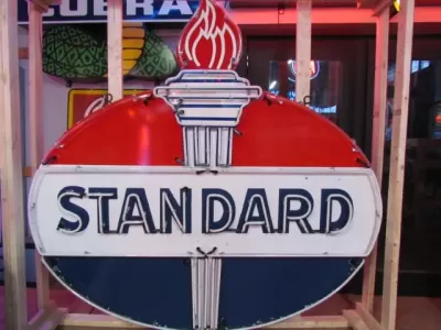 Original Standard Oil Porcelain Animated Neon Sign 7 FT W x 74 IN H