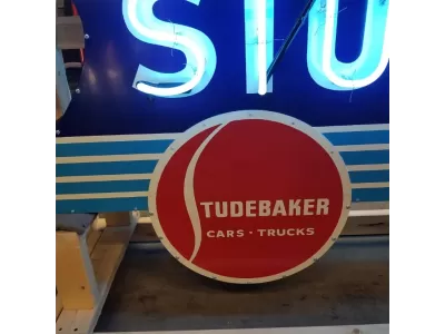 New Studebaker Dealership Porcelain Neon Sign Double-Sided 8 FT x 3 FT
