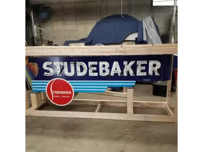 New Studebaker Dealership Porcelain Neon Sign Double-Sided 8 FT x 3 FT