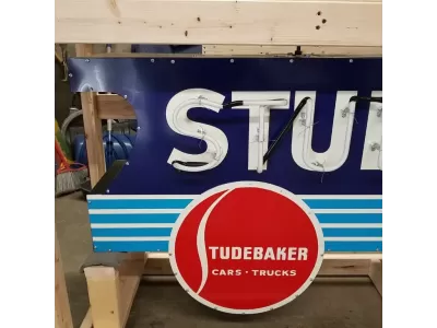 New Studebaker Dealership Porcelain Neon Sign Double-Sided 8 FT x 3 FT