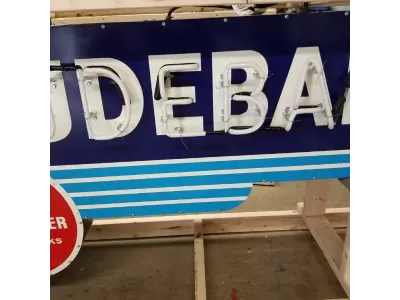 New Studebaker Dealership Porcelain Neon Sign Double-Sided 8 FT x 3 FT