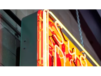 New Sugar Daddy Candy Wrapper Painted Neon Sign 116 IN W x 28 IN H