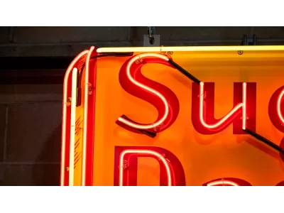 New Sugar Daddy Candy Wrapper Painted Neon Sign 116 IN W x 28 IN H