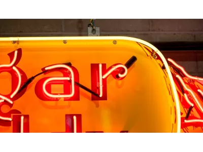 New Sugar Daddy Candy Wrapper Painted Neon Sign 116 IN W x 28 IN H