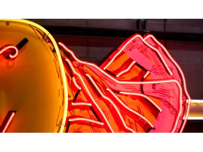 New Sugar Daddy Candy Wrapper Painted Neon Sign 116 IN W x 28 IN H