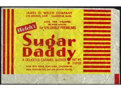 New Sugar Daddy Candy Wrapper Painted Neon Sign 116 IN W x 28 IN H
