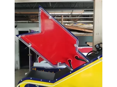 New Sunoco Porcelain Sign with Neon & Flashing Arrow 8 FT W x 5 FT H