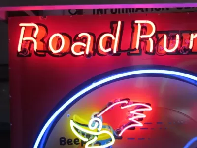 New Roadrunner Superbird Animated Porcelain Neon Sign 58 IN W x 70 IN H 