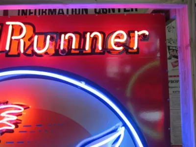 New Roadrunner Superbird Animated Porcelain Neon Sign 58 IN W x 70 IN H 