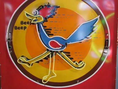 New Roadrunner Superbird Animated Porcelain Neon Sign 58 IN W x 70 IN H 