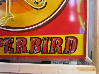 New Roadrunner Superbird Animated Porcelain Neon Sign 58 IN W x 70 IN H 