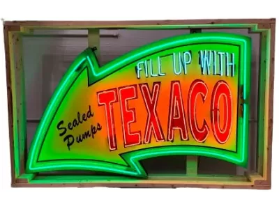 New Texaco Animated Arrow Porcelain Neon Sign 72"W x 44"H
