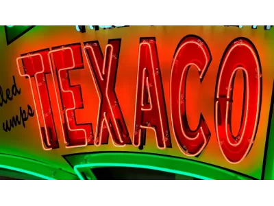 New Texaco Animated Arrow Porcelain Neon Sign 72"W x 44"H