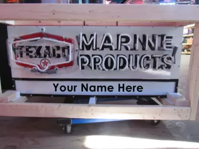 New Texaco Marine Double-sided Porcelain Neon with Privilege Panel 48"W x 24"H