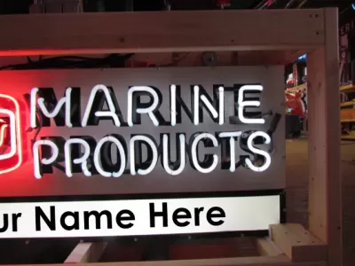 New Texaco Marine Double-sided Porcelain Neon with Privilege Panel 48"W x 24"H