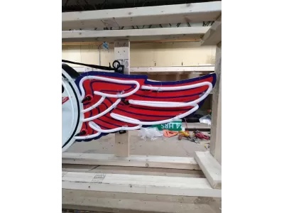 New Texaco Wings Porcelain Neon Sign 6 FT W x 18 IN H