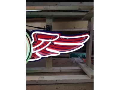 New Texaco Wings Porcelain Neon Sign 6 FT W x 18 IN H