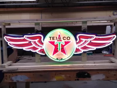 New Texaco Wings Porcelain Neon Sign 6 FT W x 18 IN H