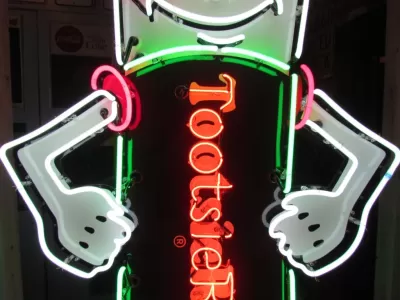 New Tootsie Roll Painted Neon Sign 45 IN W x 84 IN H