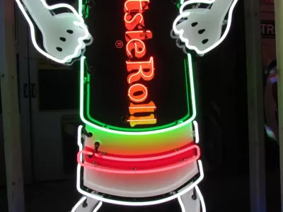New Tootsie Roll Painted Neon Sign 45 IN W x 84 IN H