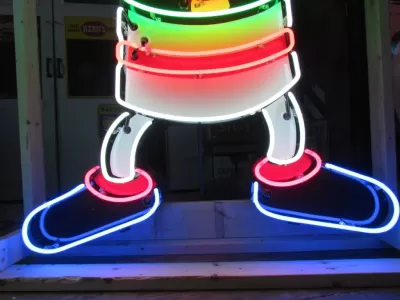 New Tootsie Roll Painted Neon Sign 45 IN W x 84 IN H