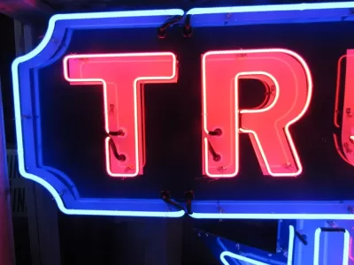 New Truck Dept Porcelain Metal Neon Sign 96"W x 77"H