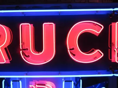 New Truck Dept Porcelain Metal Neon Sign 96"W x 77"H