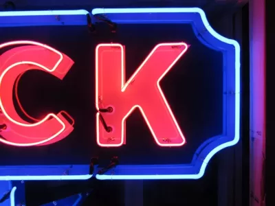 New Truck Dept Porcelain Metal Neon Sign 96"W x 77"H