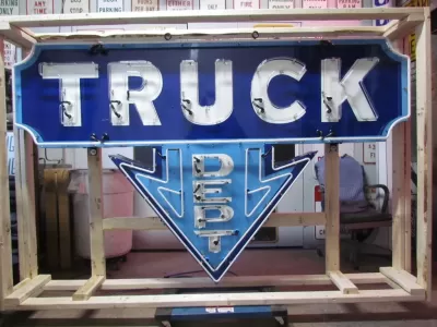 New Truck Dept Porcelain Metal Neon Sign 96"W x 77"H